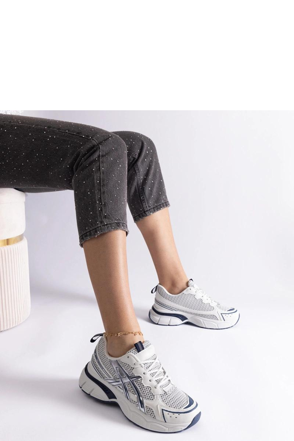 Niebieskie sportowe sneakersy damskie Ondina - Solea