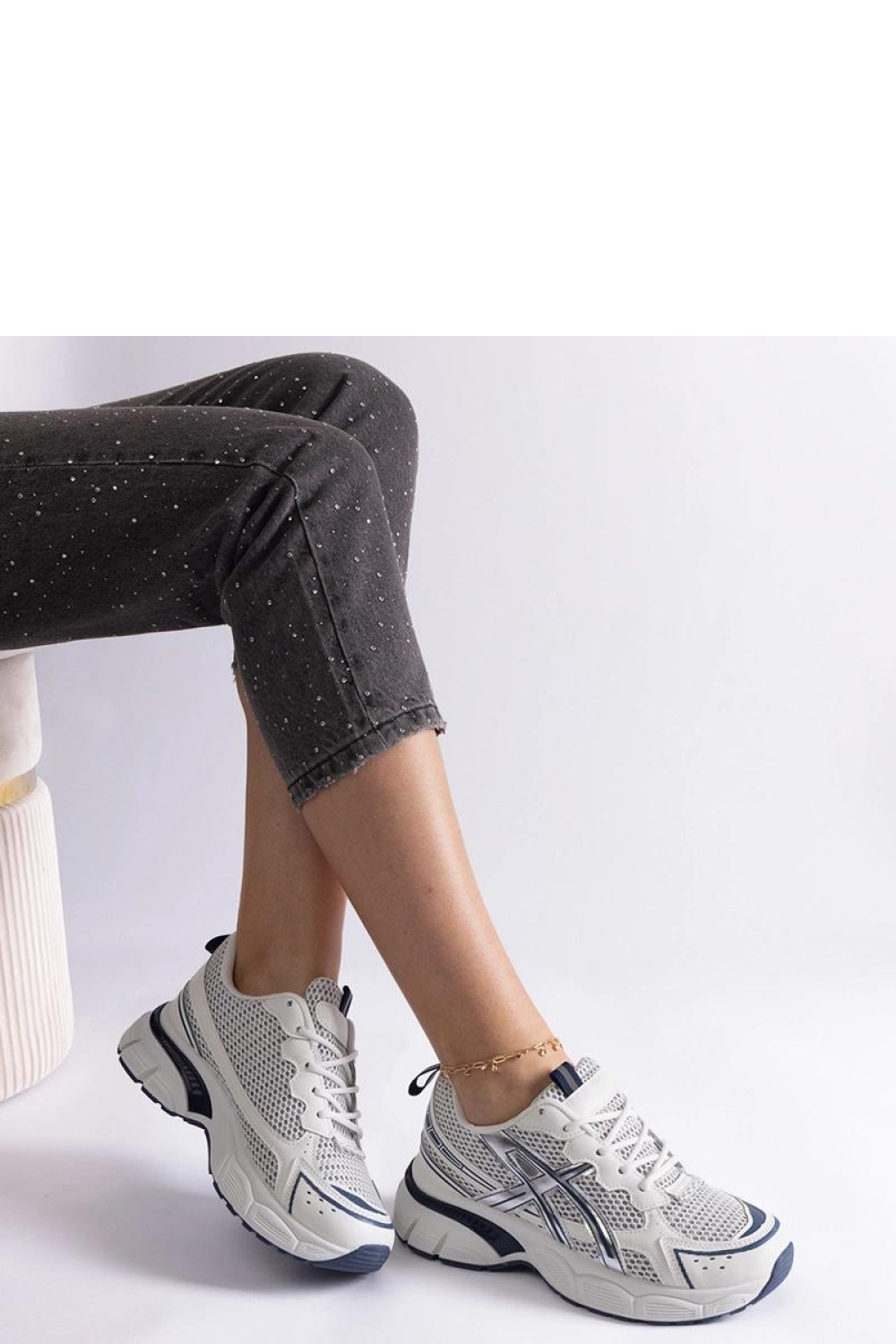 Niebieskie sportowe sneakersy damskie Ondina - Solea - obrazek 2