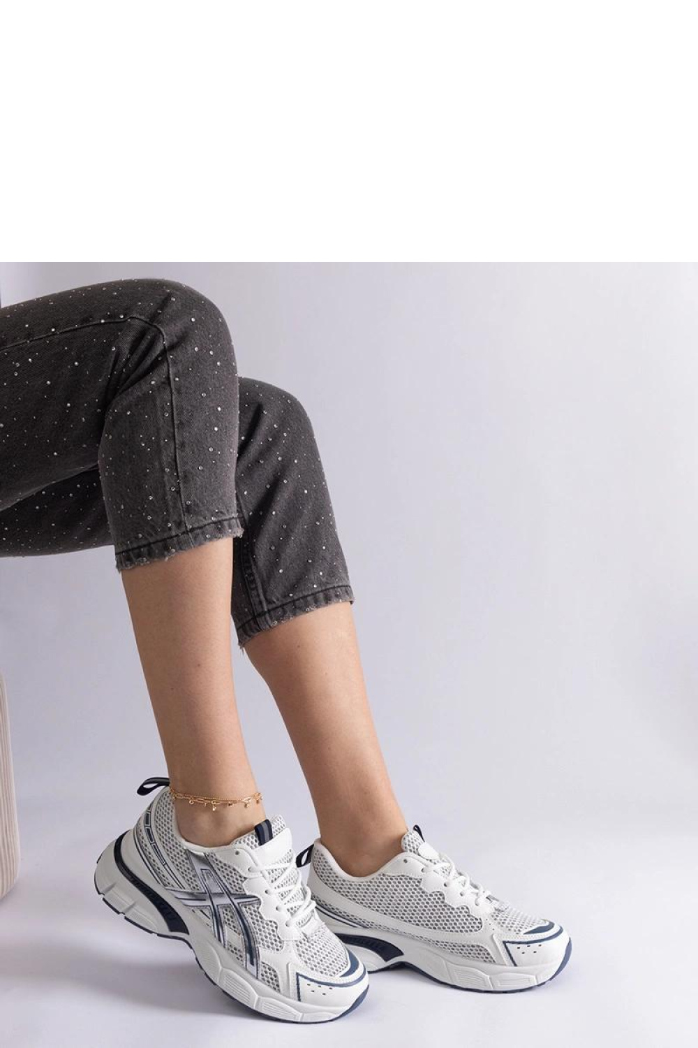 Niebieskie sportowe sneakersy damskie Ondina - Solea - obrazek 3