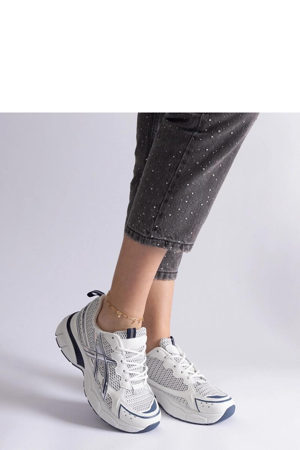 Niebieskie sportowe sneakersy damskie Ondina - Solea - obrazek 5