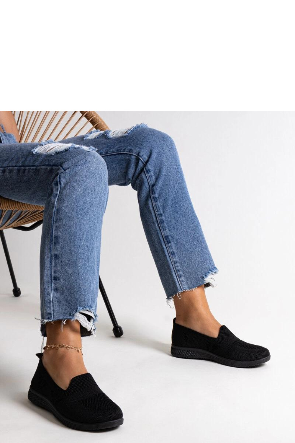 Czarne wsuwane tenisówki Abadly - Solea - obrazek 3