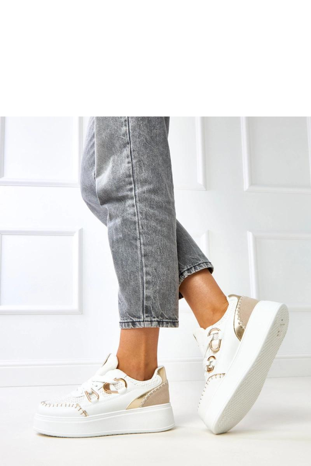 Buty Sportowe Model Lina B2093 White - Solea - obrazek 3