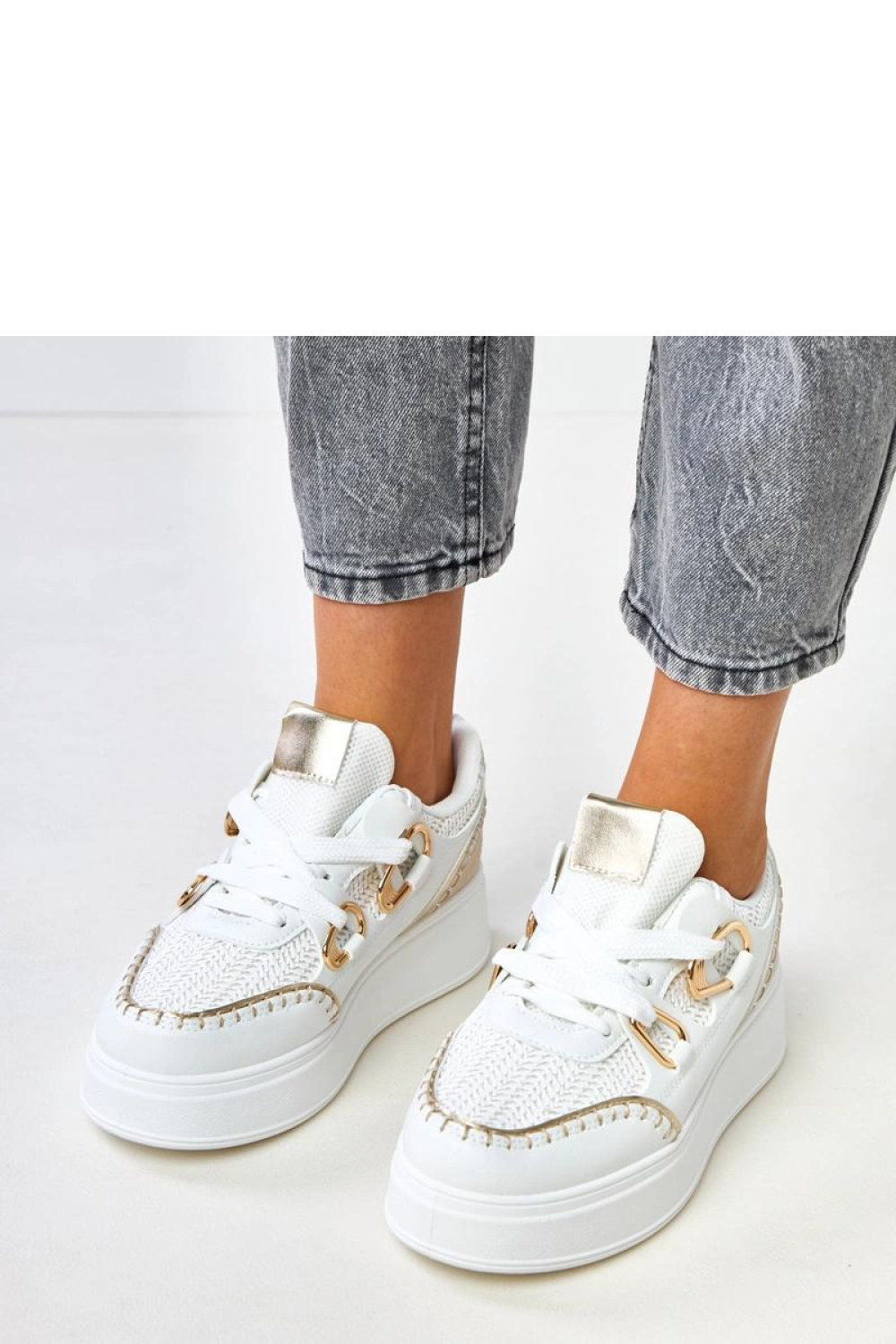 Buty Sportowe Model Lina B2093 White - Solea - obrazek 4