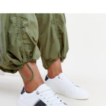 Biało-czarne sneakersy z ozdobnym paskiem Grada – Solea