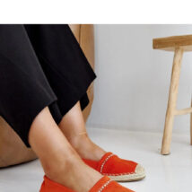 Pomarańczowe espadryle z cyrkoniami Abia – Solea