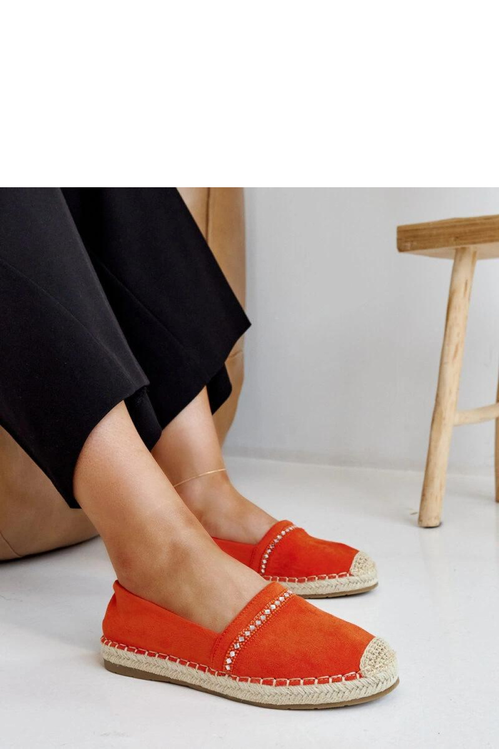 Pomarańczowe espadryle z cyrkoniami Abia - Solea