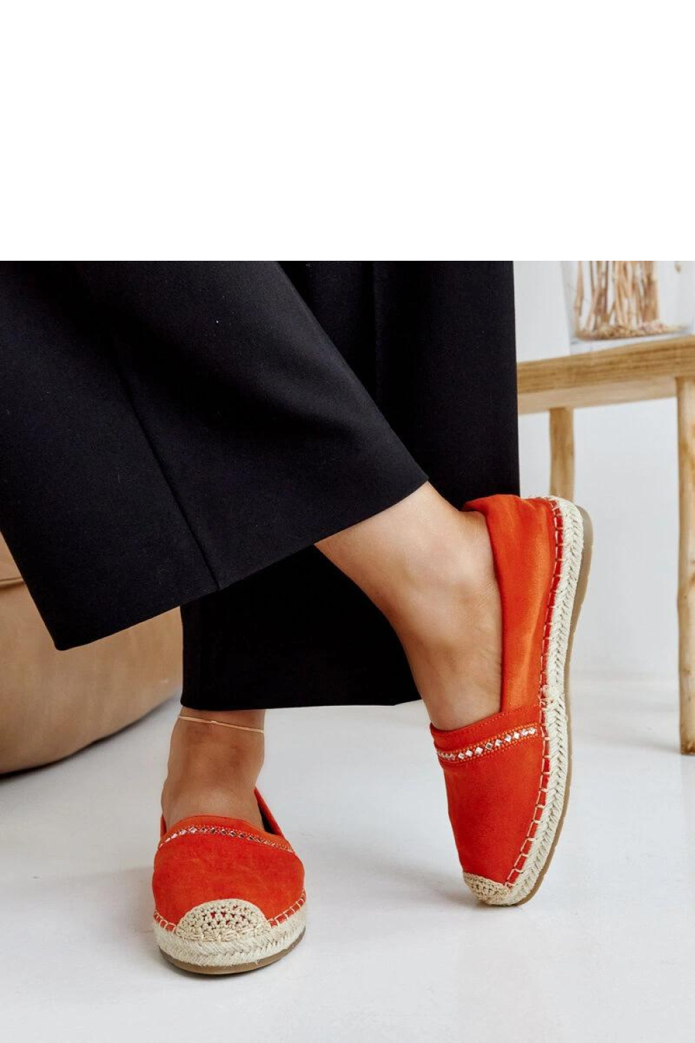 Pomarańczowe espadryle z cyrkoniami Abia - Solea - obrazek 4