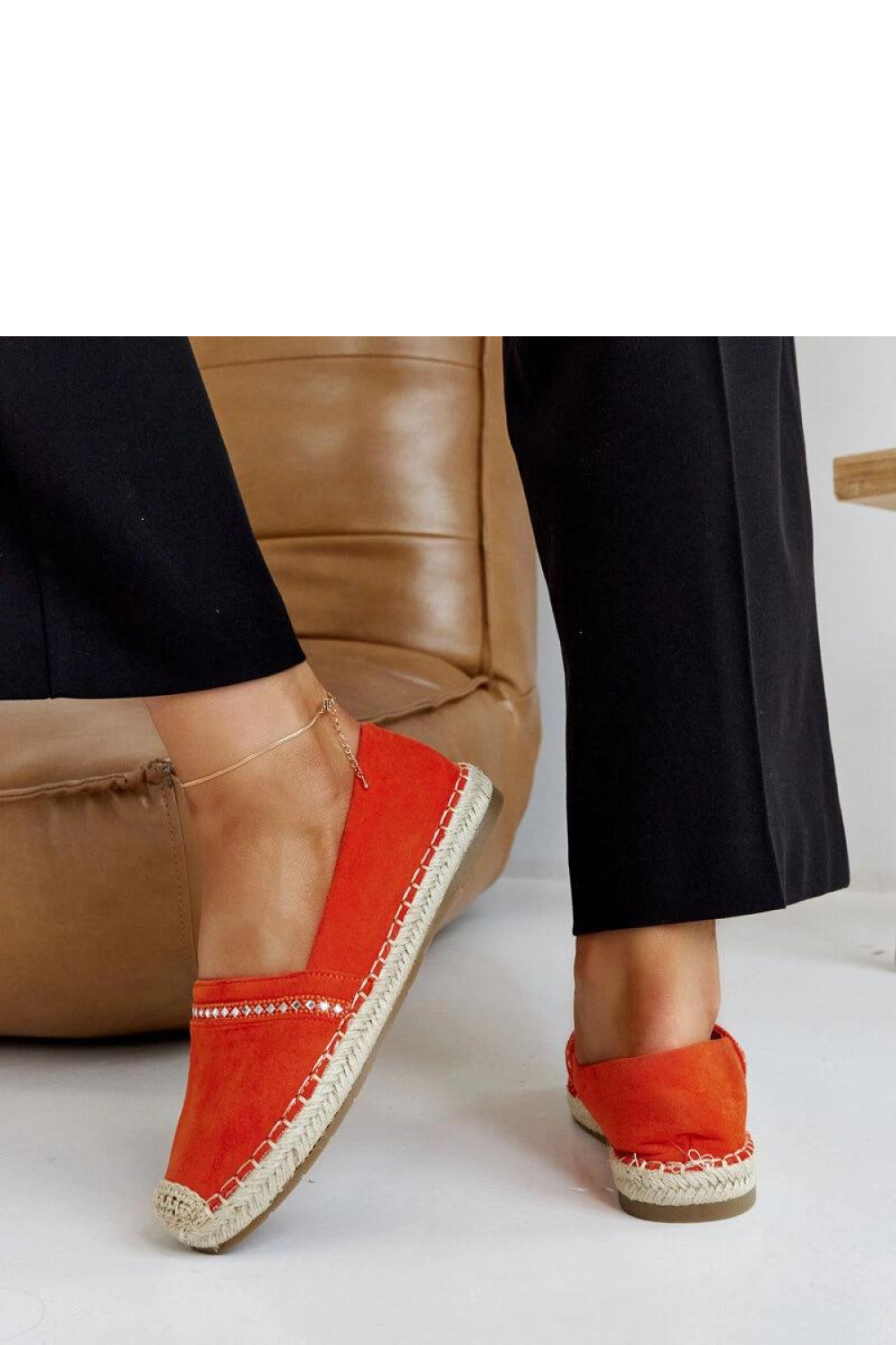 Pomarańczowe espadryle z cyrkoniami Abia - Solea - obrazek 5