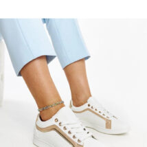 Biało-złote sneakersy na platformie Amala – Solea