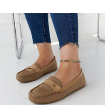 Beżowe materiałowe mokasyny Fombio – Solea