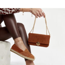 Brązowe ażurowe espadryle Gordana – Solea