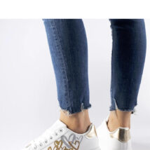 Biało-złote sneakersy na platformie Montclair – Solea