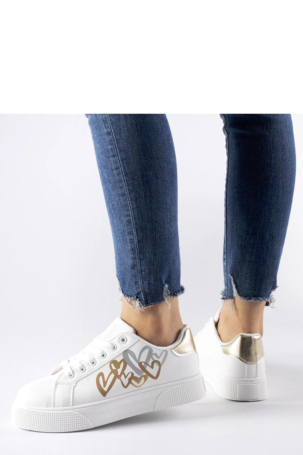 Biało-złote sneakersy na platformie Montclair - Solea