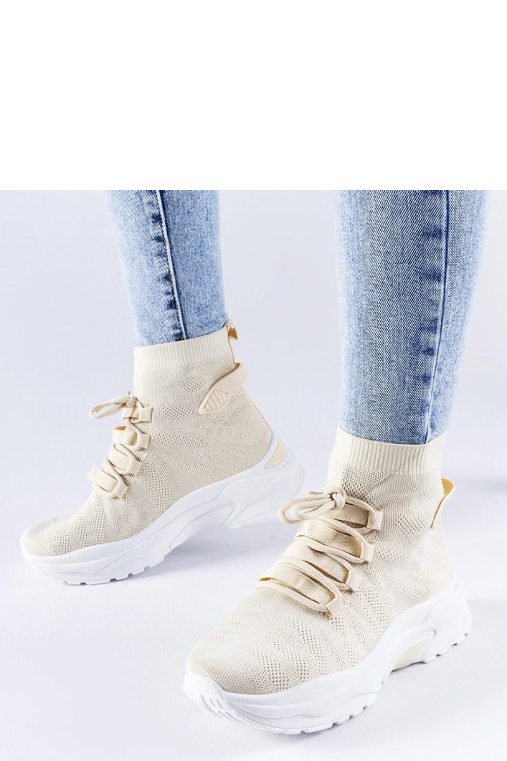 Beżowe wysokie sneakersy Vigatto - Solea - obrazek 2