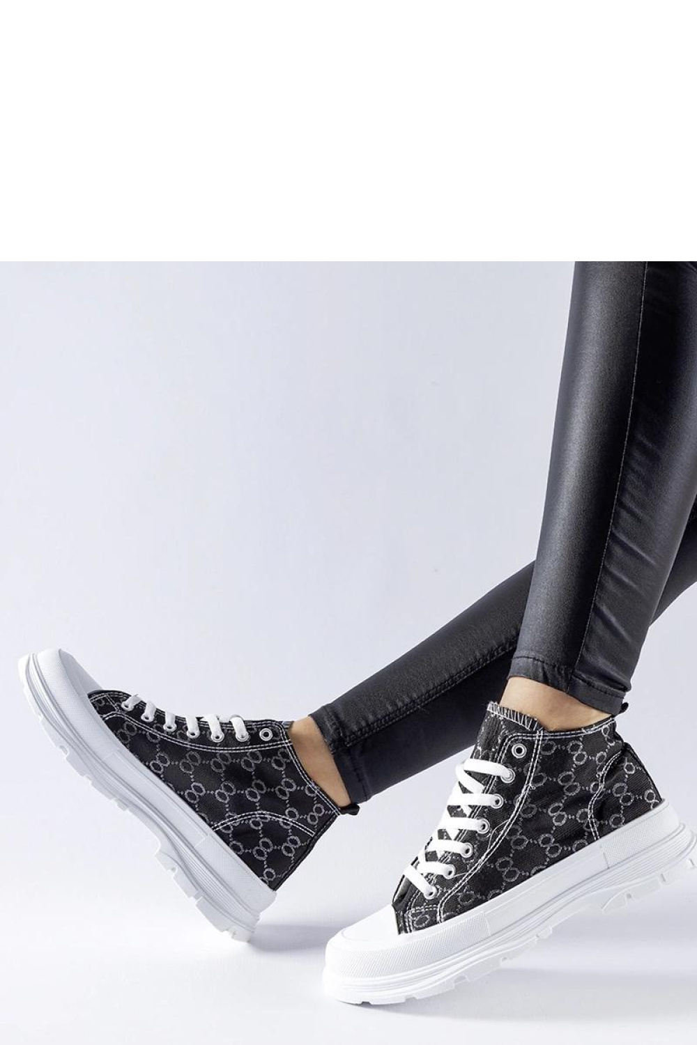 Czarne trampki zdobione monogramem Terenzio - Solea - obrazek 2