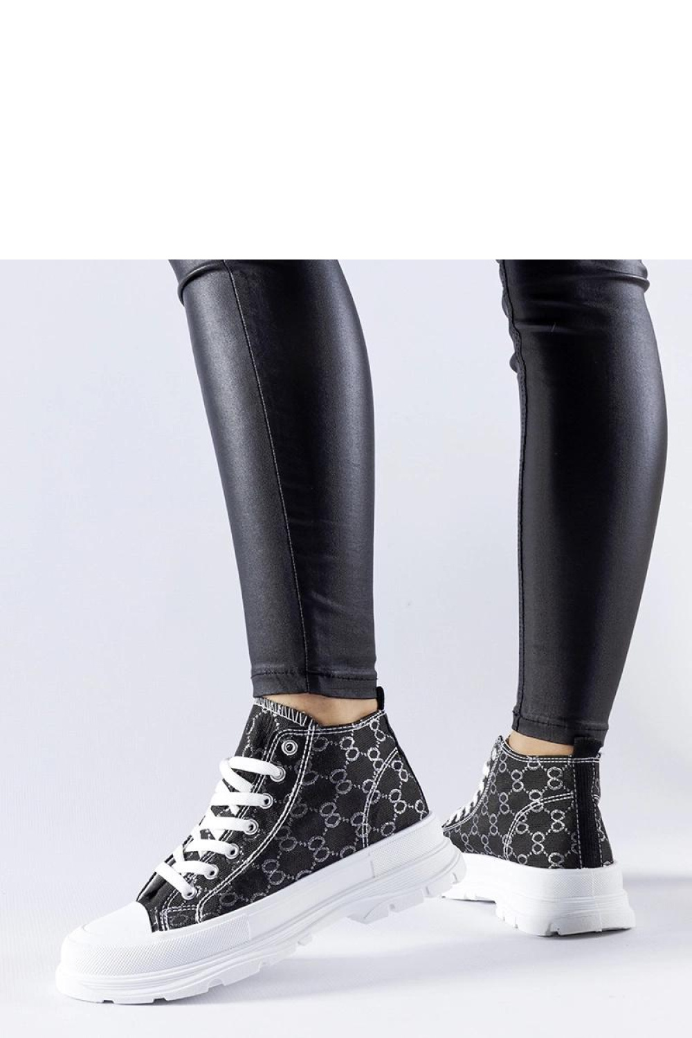 Czarne trampki zdobione monogramem Terenzio - Solea - obrazek 3