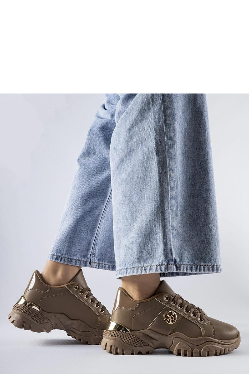 Brązowe sneakersy na masywnej podeszwie Arpaia - Solea - obrazek 2