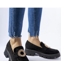 Czarne mokasyny ozdobione klamerką Stanislas – Solea