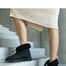 Czarne ocieplane śniegowce ze ściągaczem Caellita – Solea