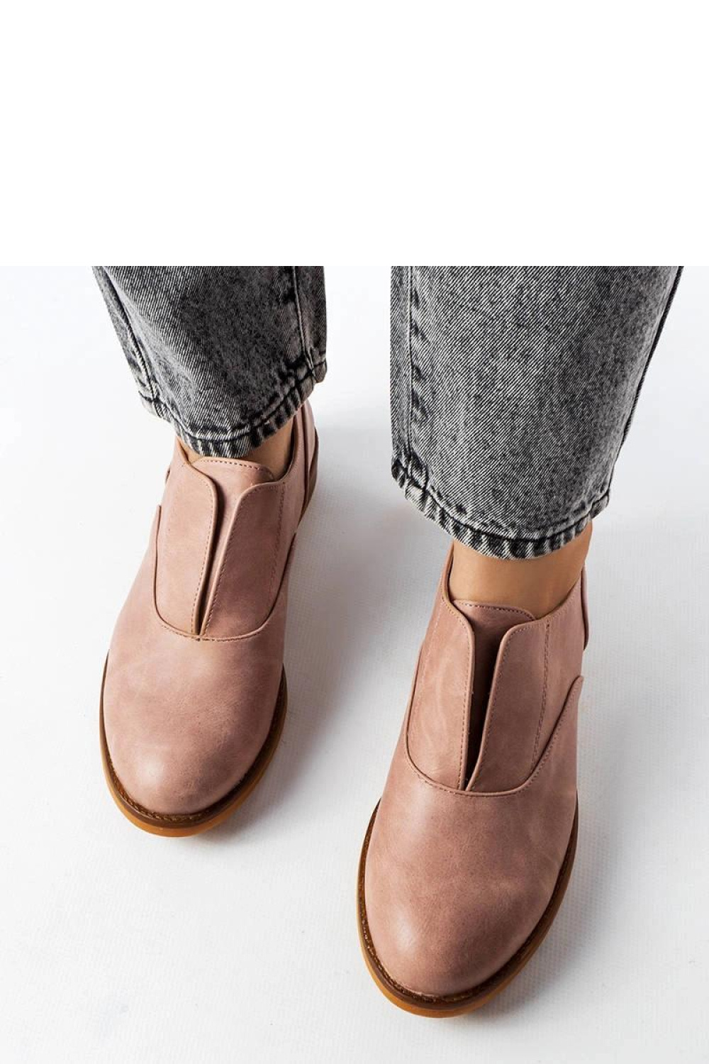 Różowe półbuty z ekoskóry Burdett - Solea - obrazek 3