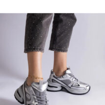 Srebrne sneakersy na masywnej podeszwie Adoma – Solea