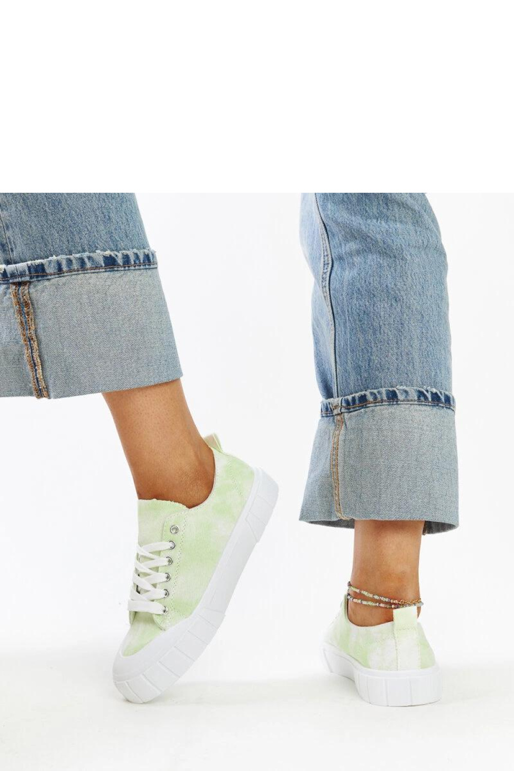 Jasnozielone materiałowe trampki Jerina - Solea - obrazek 5