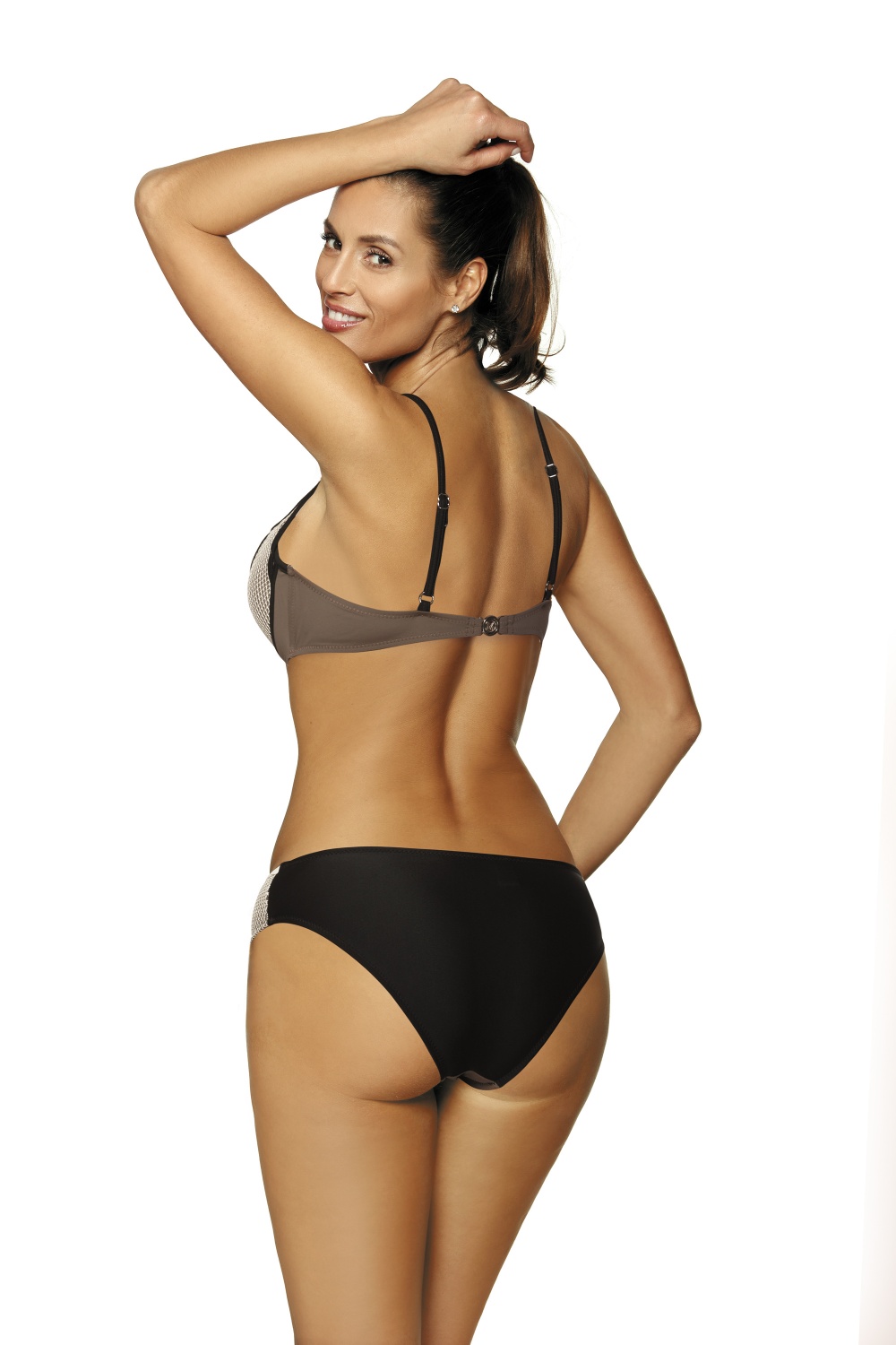 Kostium dwuczęściowy Kostium Kąpielowy Model Charlotte Dark Taupe M-495 Mokka - Marko - obrazek 4