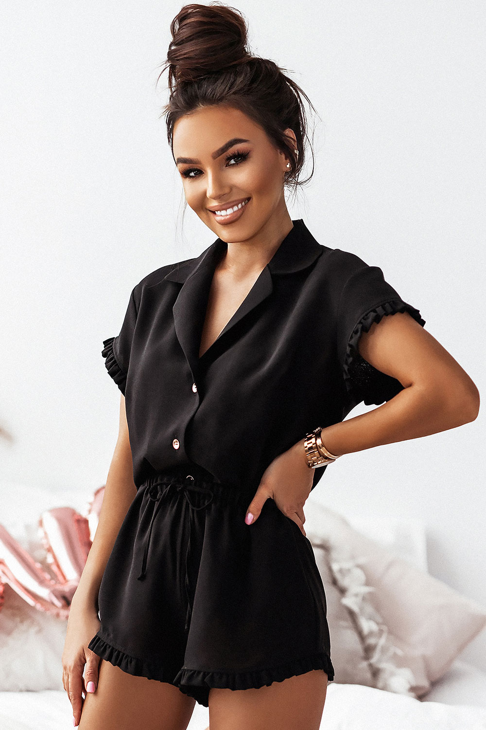 Piżama Damska Model Holly PK09 Black - IVON