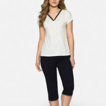 Piżama Damska Model Cleo-P Ecru/Black – Babella