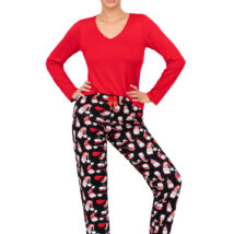 Piżama Damska Model Santi Long Red – Donna