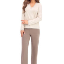 Piżama Damska Model Daphne Long Beige – Donna