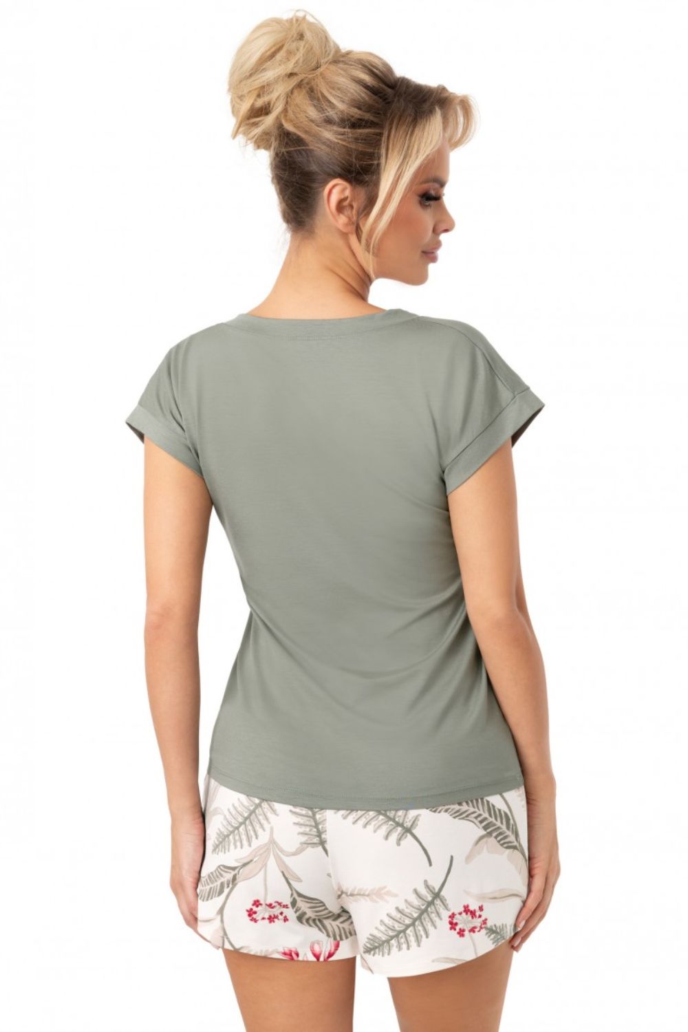 Piżama Damska Model Michelle Short Oliwka - Donna - obrazek 2
