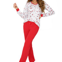 Piżama Damska Model Teddy Ecru/Red – Donna