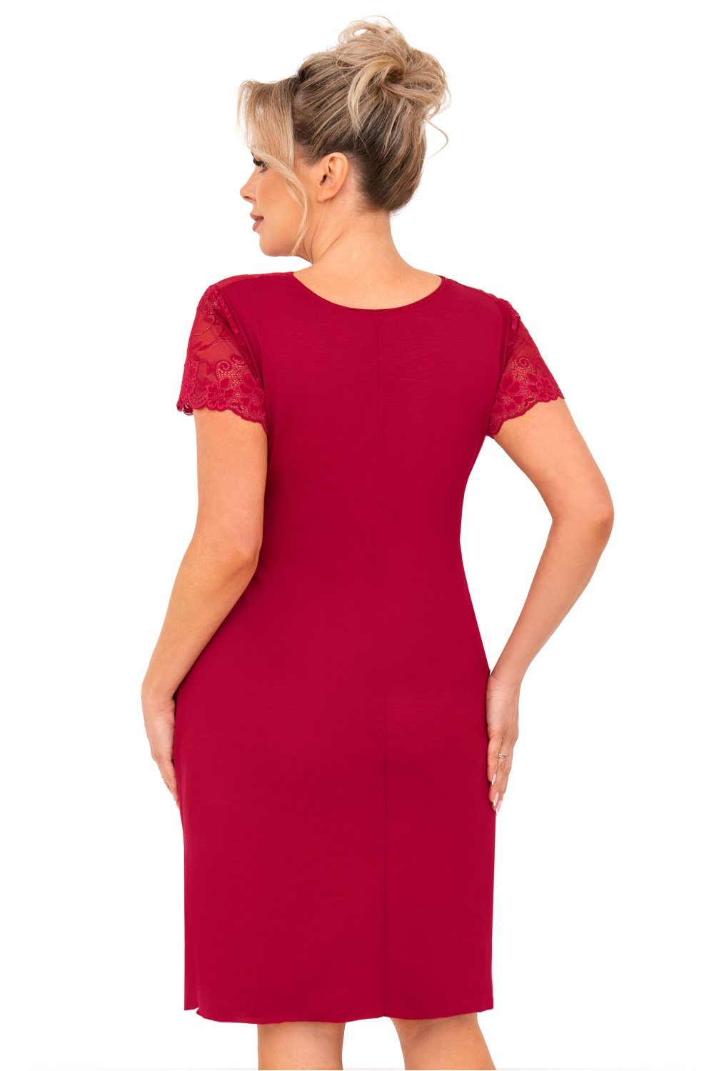 Koszulka nocna Koszula Nocna Model Livia Plus Size Burgund Bordo - Donna - obrazek 2