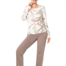 Piżama Damska Model Michelle Long Beige – Donna