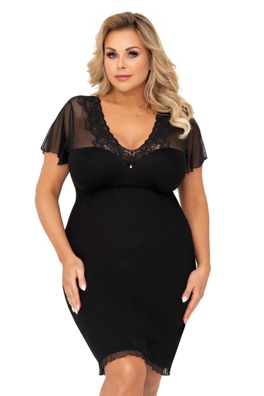 Koszulka nocna Koszulka Model Ivana Plus Black - Donna - obrazek 2