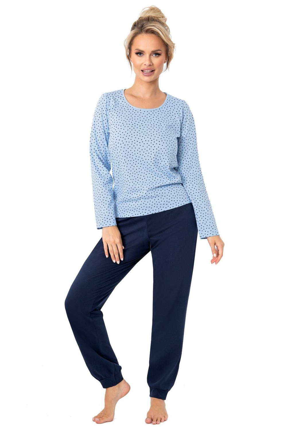 Piżama Damska Model Star Long Navy - Donna