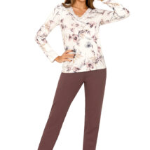 Piżama Damska Model Belinda Long Ecru – Donna