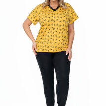Piżama Damska Model Queen Plus Size Musztard – Donna