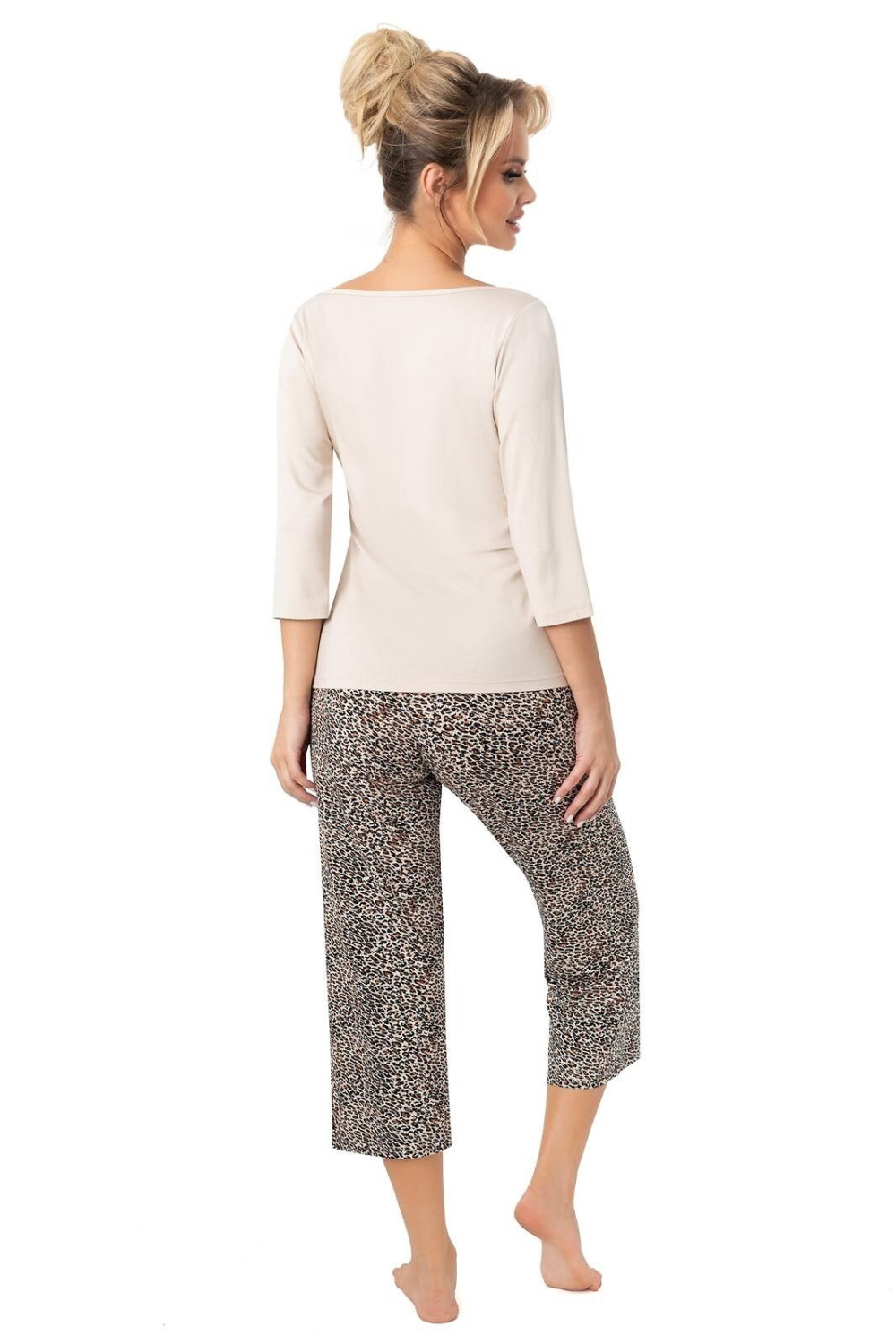 Piżama Damska Model Omari 3/4 Beige - Donna - obrazek 2