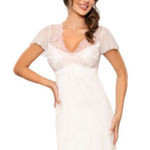 Koszulka nocna Koszula Nocna Model Perla Ecru – Donna