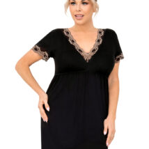 Koszulka nocna Koszula Nocna Model Hana Plus Size Black – Donna