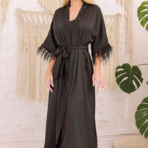 Szlafrok Podomka Model Diva satyna Black – Kalimo