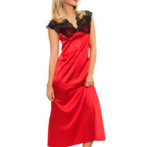 Koszulka nocna Halka Model Mactan satyna Red – Kalimo