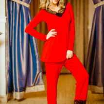 Piżama Komplet Model Kapas wiskoza Red – Kalimo