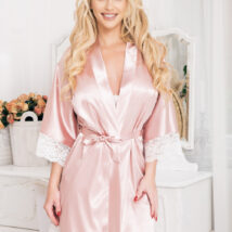 Szlafrok Model Sumi satyna Pink – Kalimo