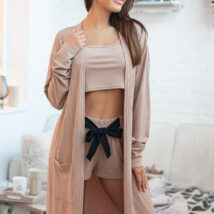 Szlafrok Kardigan Model Laida Beige – Sensis