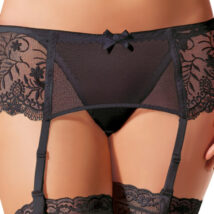 Gorsety, body, pasy Pas do pończoch Model Romance 032 Black – Ewana