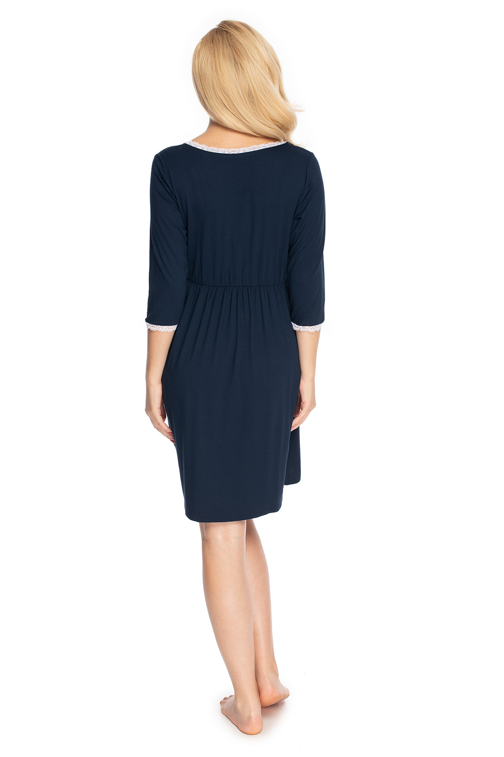 Koszulka nocna Koszula Nocna Ciążowa Model 0178 Navy - PeeKaBoo - obrazek 3