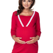 Koszulka nocna Koszula Nocna Ciążowa Model 0155 Bordo – PeeKaBoo